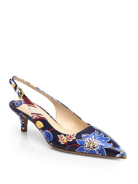 prada flowers print block heel shoes|Prada pumps and sandals.